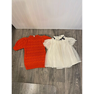 Janie and Jack Dresses Size 6, Orange & White, Cable Knit, Preppy, Girly